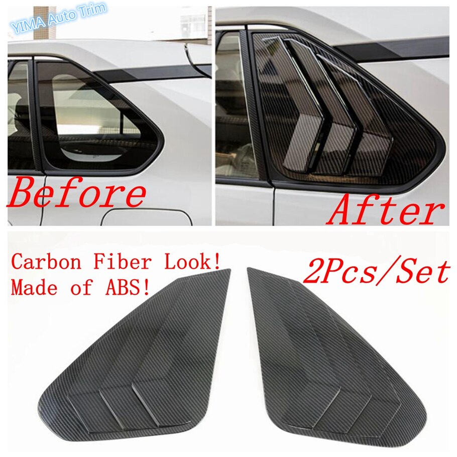 Couvercle de ventilation latéral du panneau de fenêtre arrière, accessoire en Fiber de carbone, en noir, pour TOYOTA RAV4 ravav 4 XA50 – 2022: Carbon Fiber Look
