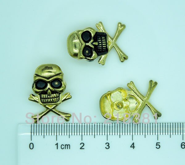 40 impostato antico oro cranio crossbone arpione punk musica rock rivetto borchie faretti 24 mm x 17 mm 7 mm per borsa in pelle vestiti