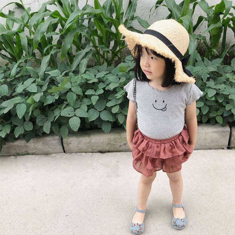 Summer Girls Short Skirts Children Baby Kids Girls Mesh Layers Elastic Short Skirts: Red wine / 3T