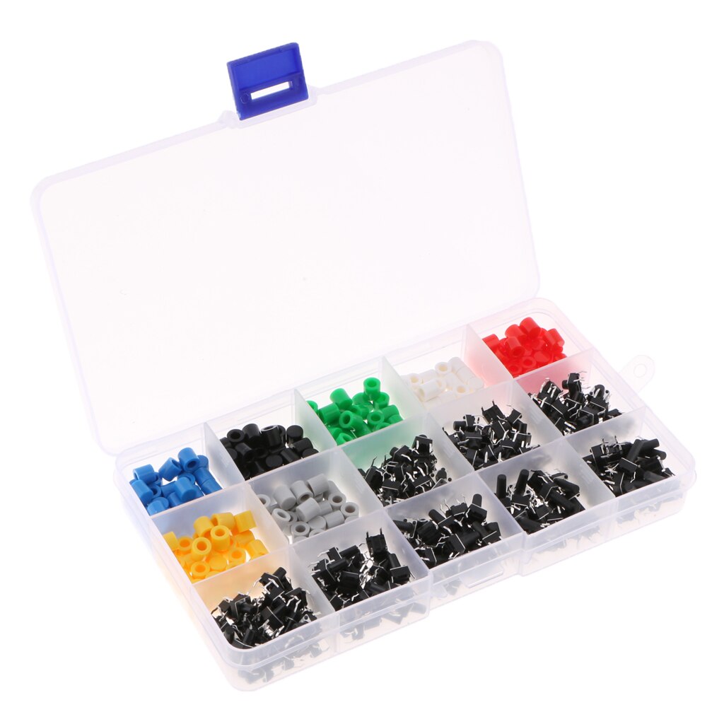 420PCS TACTILE PUSH BUTTON SWITCH MOMENTARY MICRO SWITCH BUTTON + TACT CAP