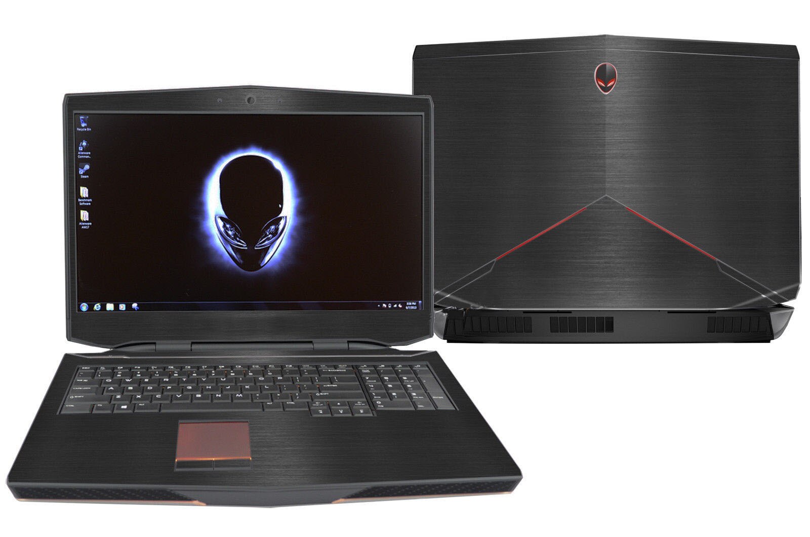 KH Laptop Brushed Glitter Sticker Skin Cover Protector for Alienware 13 R3 ALW13C 13.3-inch release: Black Brushed