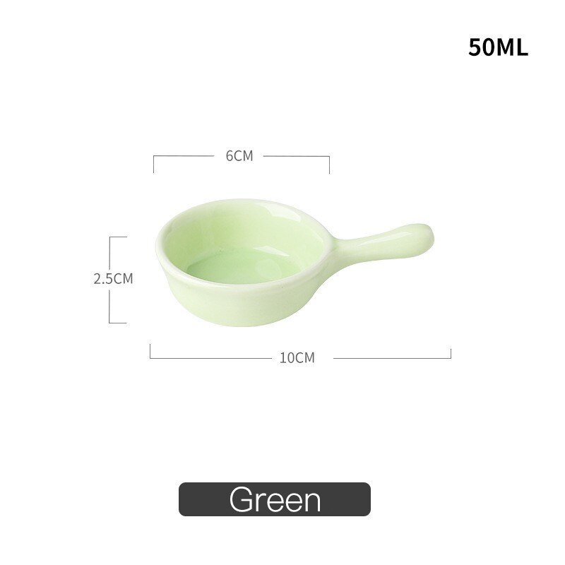 Cerámica original, plato de colores, platos domésticos de trompeta, para restaurante, tazón de cerámica blanco y rosa: green
