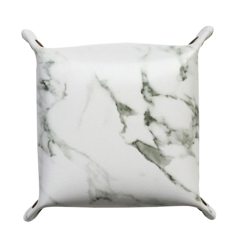 Leather DND Dice Tray Jewelry Key Wallet Coin Sundries Bins Desktop Storage Box