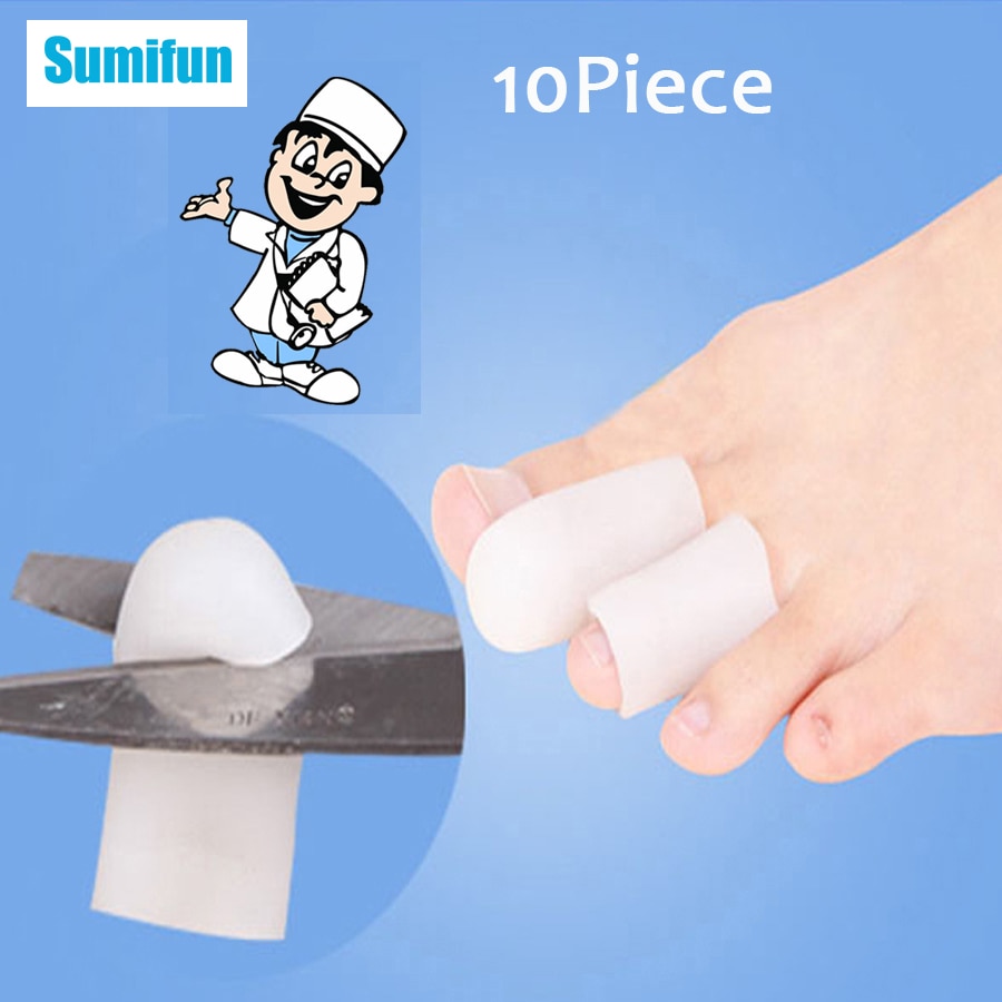 Sumifun 20Pcs/Bag 20cm Toe Separator Long Silicone Corn Set Corn Cover Hallux Valgus Opening Trimmer Toe Protector D0287