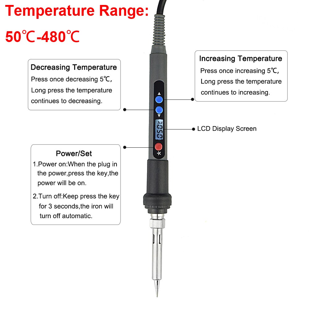 NEWACALOX EU/US 90W Lead-Free Soldering Iron Kit Digital Temperature Adjustable Welding Rework Station Tweezers with Tool Box