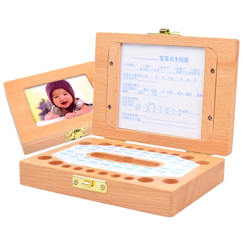 Cadre Photo en bois pour cheveux de bébé, boîte de rangement des dents de lait, ombilical, Lanugo