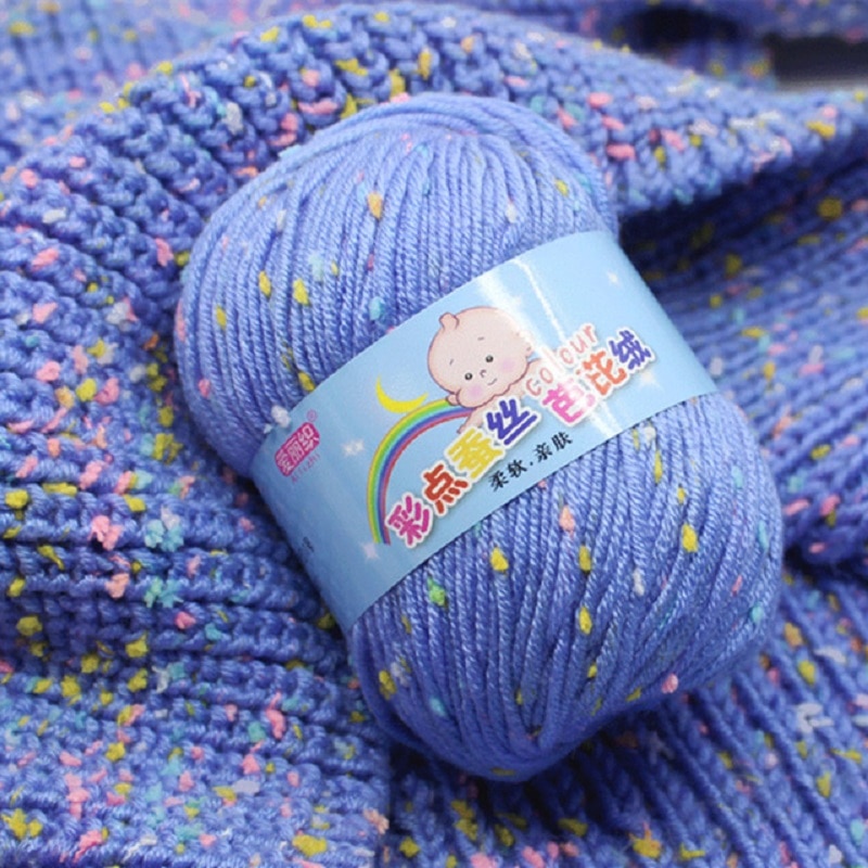 1pc=50g Colored Milk Cotton Hand Knitting Yarn For Baby Clothes Children Blanket Thread Crochet Yarn soft coton