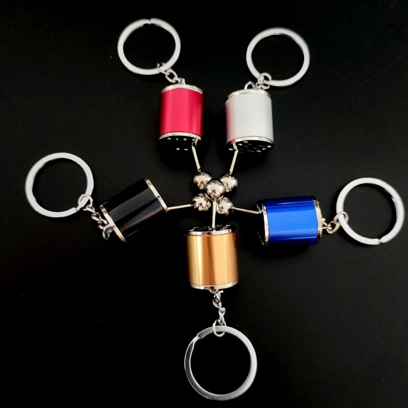 1 Pc Free Shift 5 Colors Keyring Turbo Keychains Gear Head Key Chain Wave Box Ornaments Car Ornament