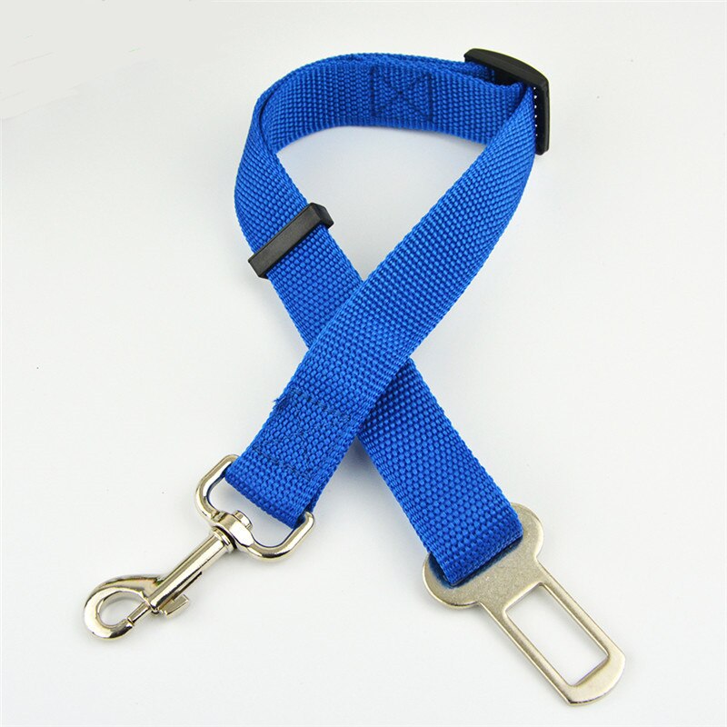 Ceinture de siège de voiture pour chat, harnais réglable, laisse en plomb pour petits et moyens chiens, Clip de voyage, fournitures pour animaux de compagnie, 5 couleurs: Bleu