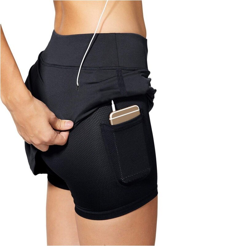 Frauen Aktiven Skort Leichte Bleistift schnell trocken Röcke Mit Taschen Und kurze Hose Innen Für Laufen Tennis Golf trainieren