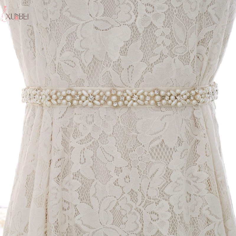 Cinturón de boda de perlas hecho a mano de diamantes de imitación vestido con cinturón Ceñidor accesorios de novia baratos