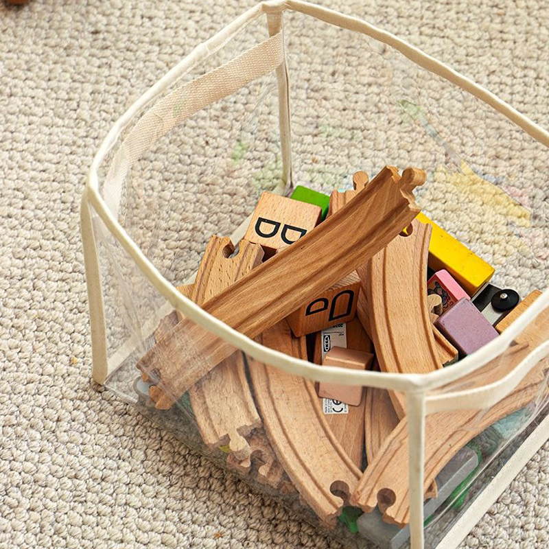 Lagerung Korb kinder Spielzeug Transparent Lagerung Eimer Große Kapazität Haushalt Tragbare Falten Buch Lagerung Box