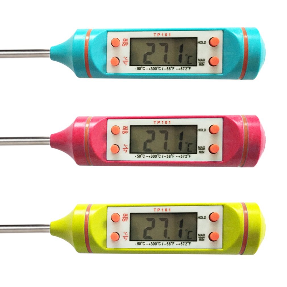 Digital LCD Screen Cooking Food Meat Thermometer Stainless Steel Probe Kitchen Oven Barbecue Liquid Cooking Supplies