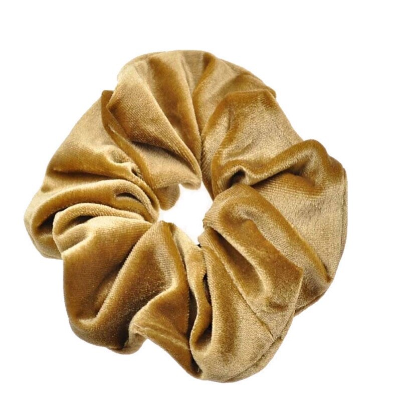 1pc sólido senhora veludo cabelo scrunchies anel feminino meninas elástico cabelo bandas de borracha acessórios para mulher rabo de cavalo titular: Gold