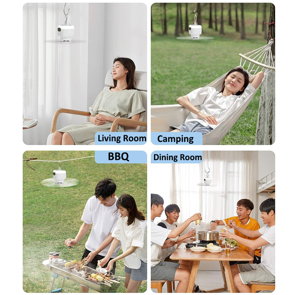 Ventilateur de plafond Portable pour tente de Camping, auvent de plafond, 8000mah, ventilateur sans fil Rechargeable, circulation d'air avec télécommande