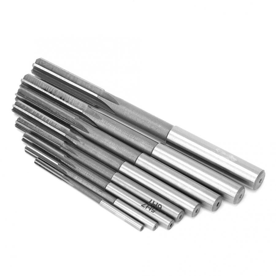 8Pcs Reamer High- Steel High Accuracy Straight Shank Reaming Tool Accessories Hole Reamer