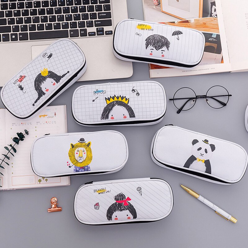 Große Kapazität Nette Leinwand Bleistift fallen Schule Stift fallen Liefert Bleistift Tasche Bleistifte Beutel Schreibwaren 。