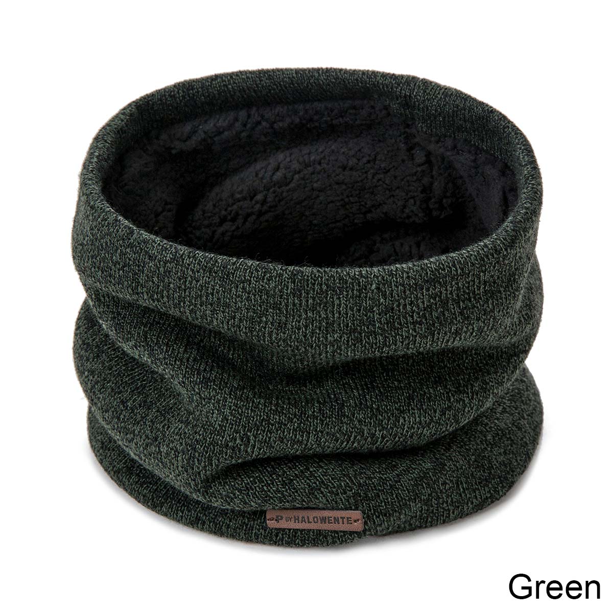 Winter Scarf men Ring Scarf Knitted Winter warm Scarves for Women Soft Elastic Neck Scarves Thick Plus velvet Scarf: green