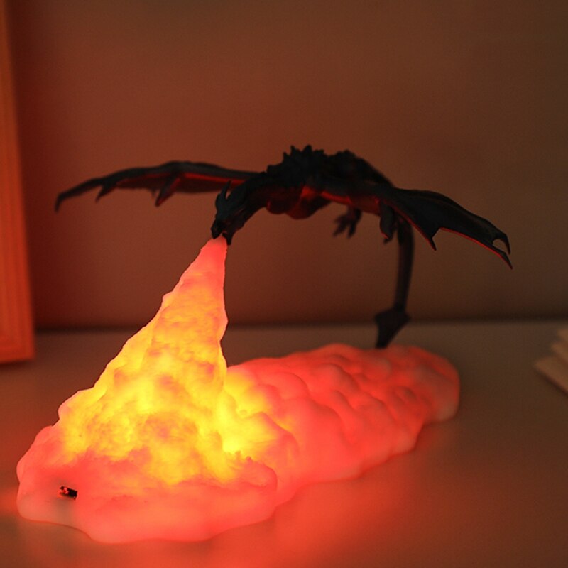 3D Printing Fire-Breathing Dragon Light Home Night Light Table Lamp Led Rechargeable Night Light