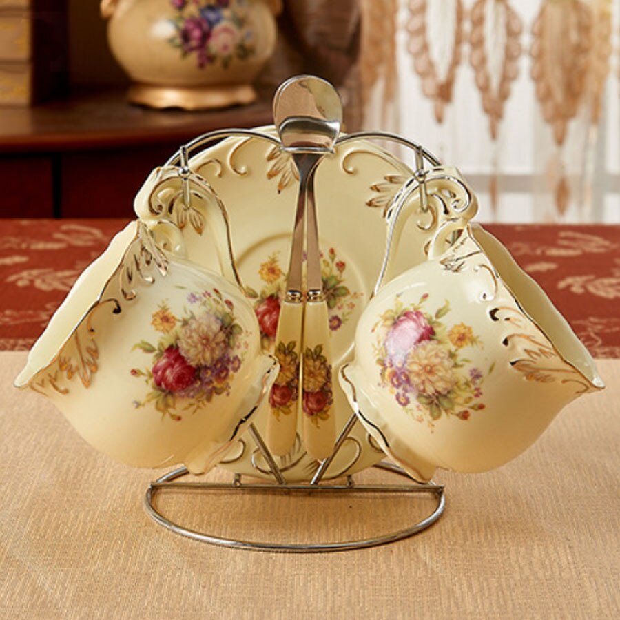 MUZITY European Style Ceramic Tea Cup And Saucer P... – Grandado