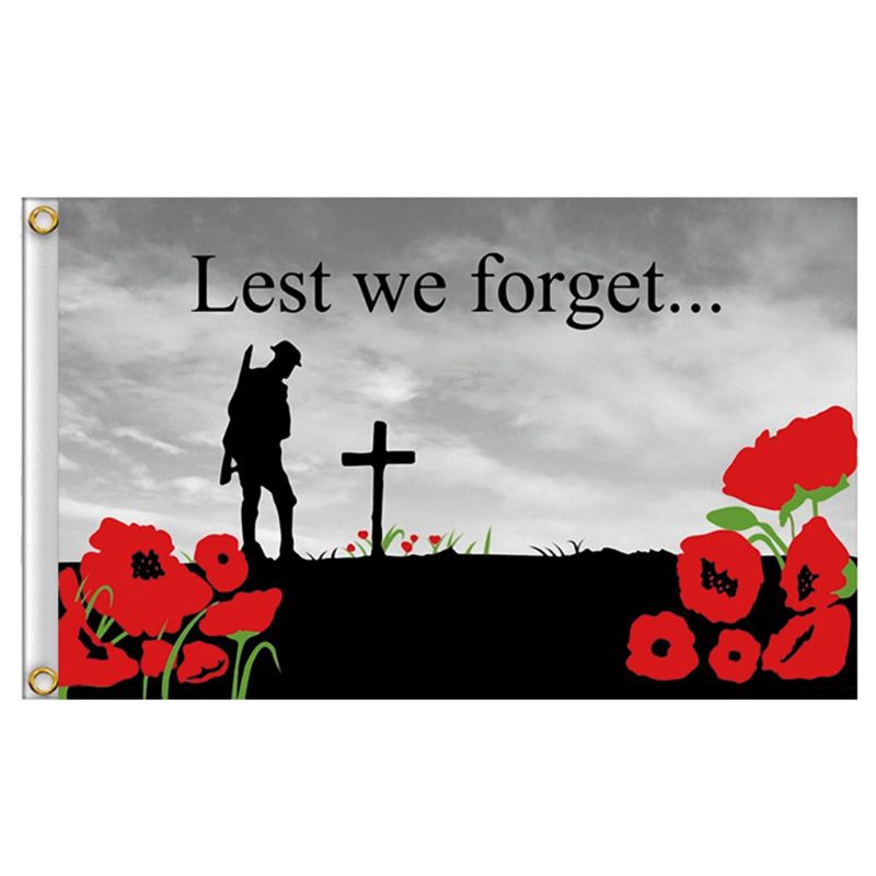 Lest We Forget Flag Centenary Remembrance Day Patriotic Memorial Banner for Boat