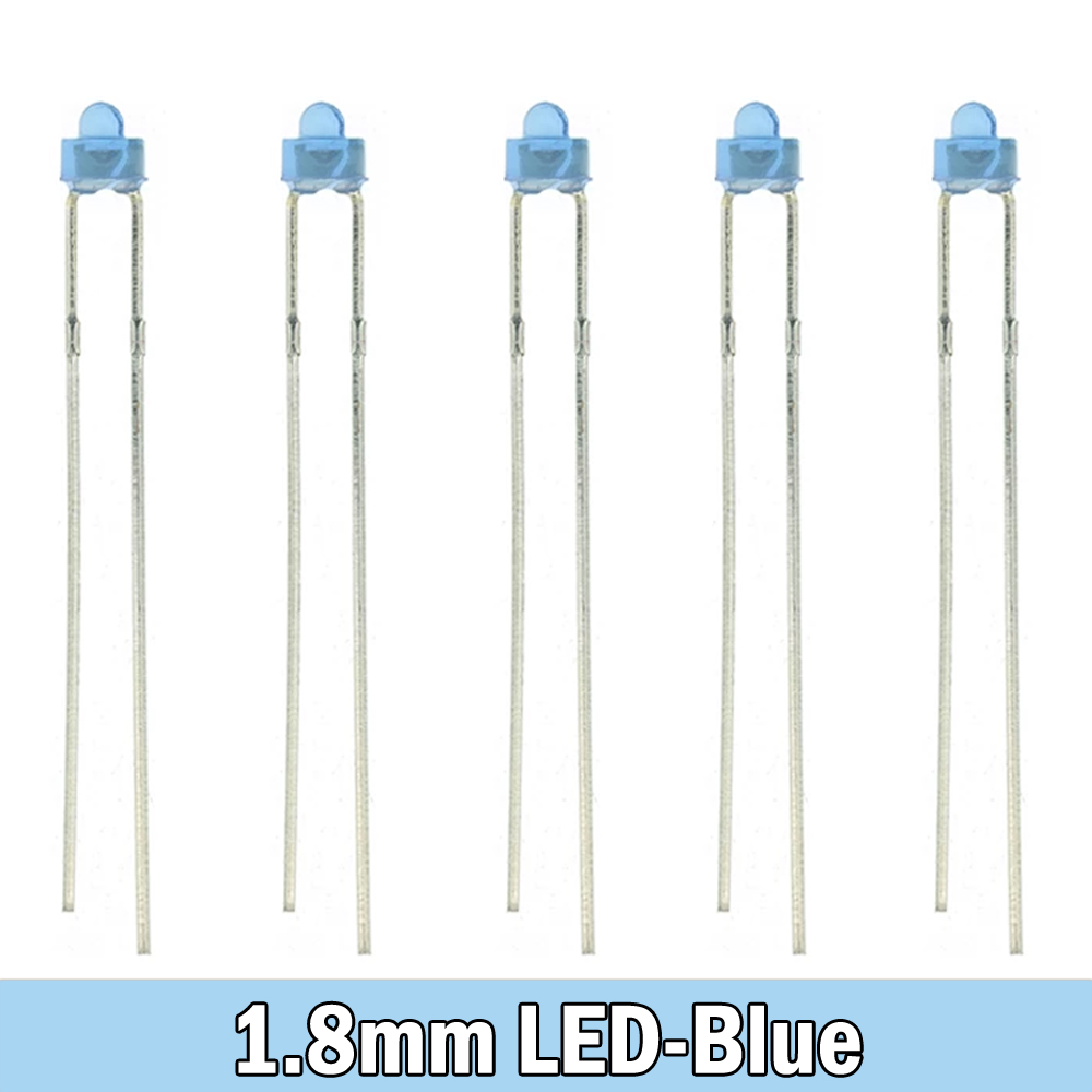 100 unids/lote 1,8mm diodo de luz LED difuso surtido Kit verde azul blanco amarillo rojo COMPONENTE DIY Original: Azul