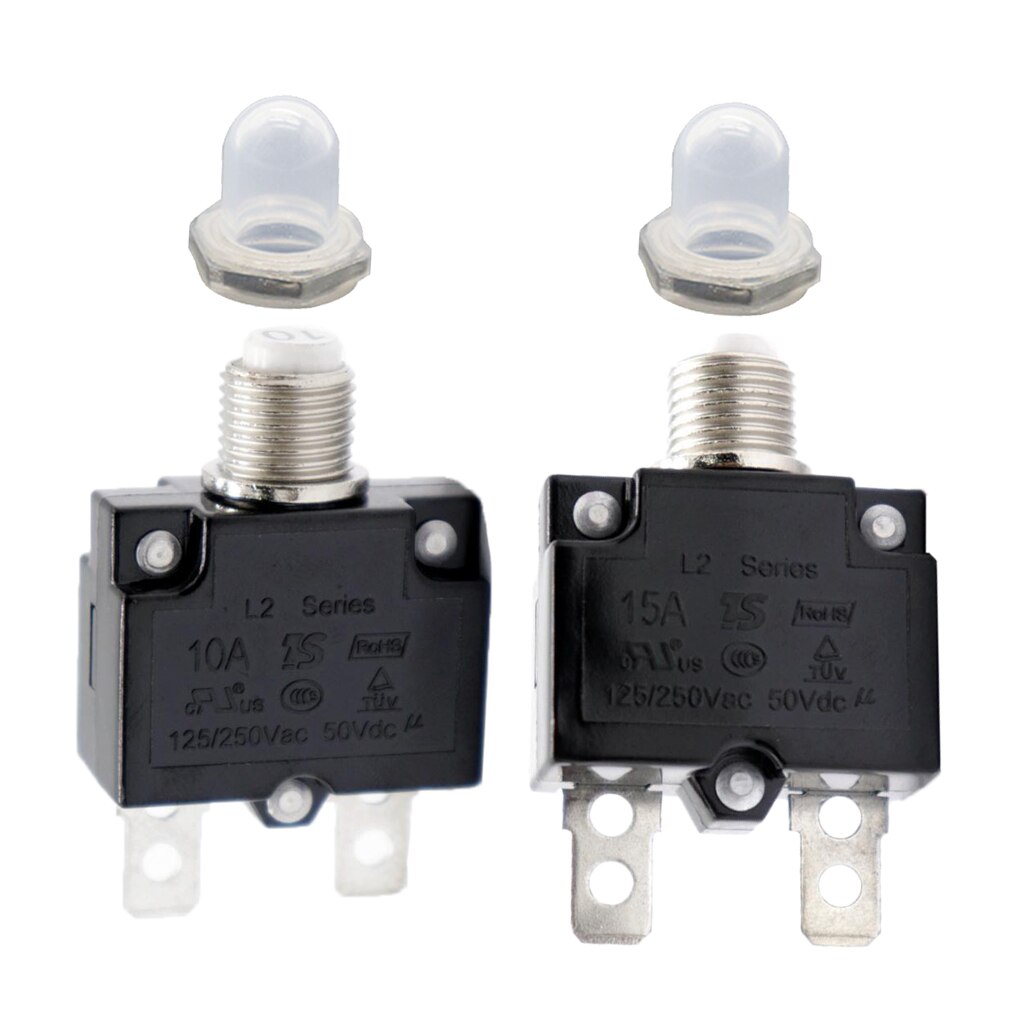 par 125/250v ac 15a/10a bryter trykk nullstille knapp overbelastningsvern