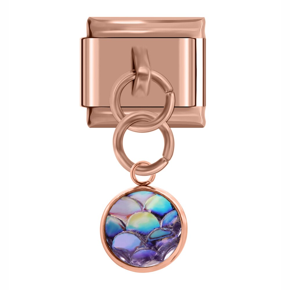 Hapiship Original Daisy Round Fish Scales Rose Italian Charm Fit 9mm Stainless Steel Bracelet DIY Making Jewelry DJ309: J2