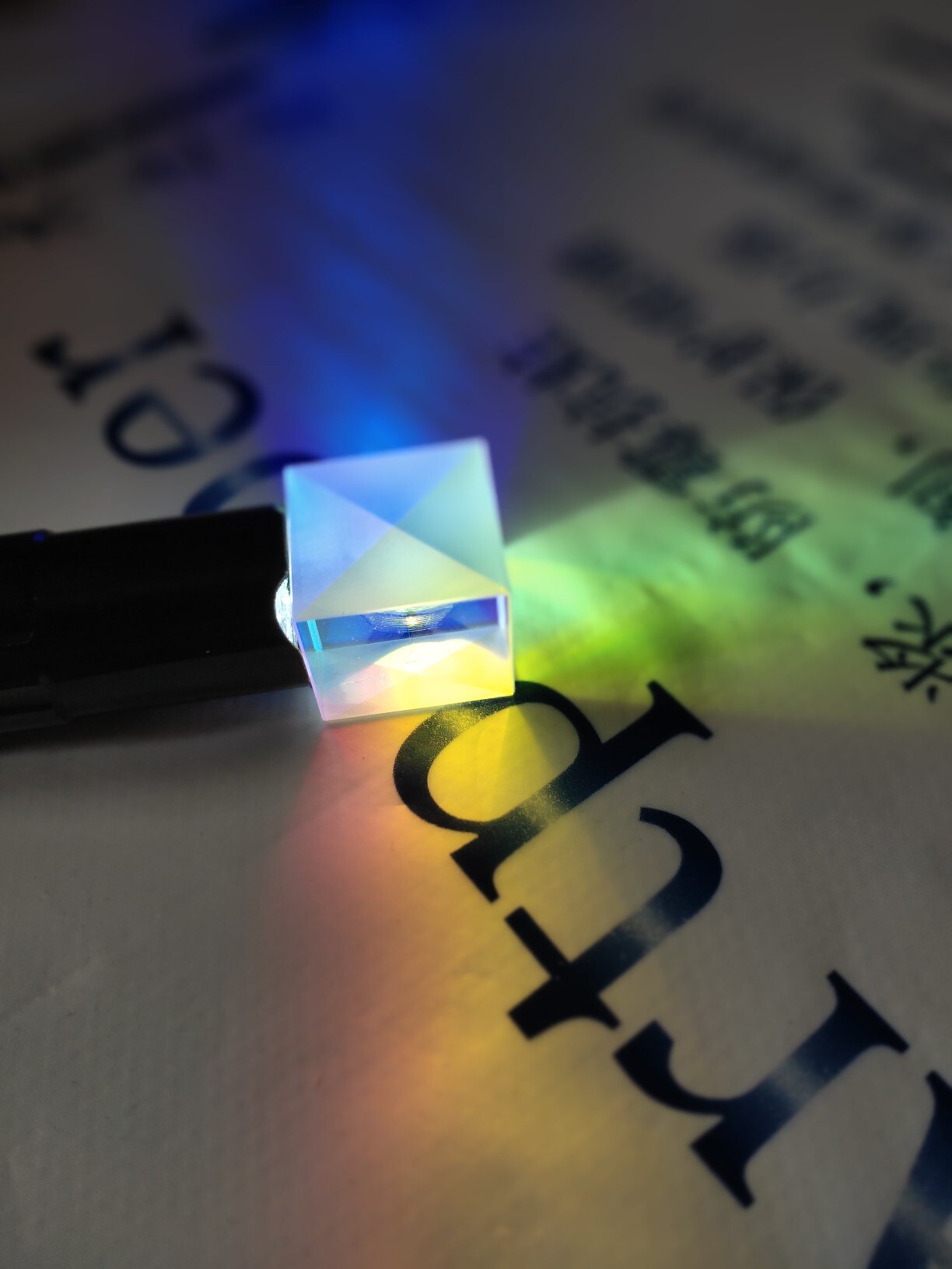 Farve prisme lys terning stor 34mm foto rekvisitter terning terning diamant undervisning farve adskillelse fysik eksperiment