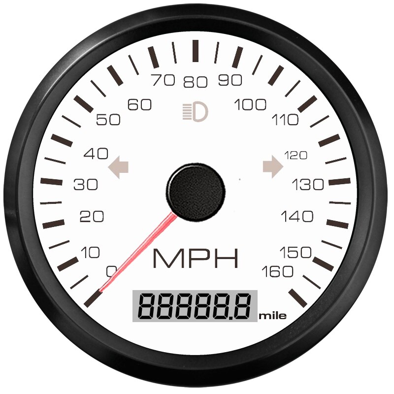 Waterproof 85mm GPS Speedometer 125/160/200(km/h/MPH) for Car Snowmobile Motorcycle ATV UTV Total Mileage Adjustable 12V 24V: 160M-WN
