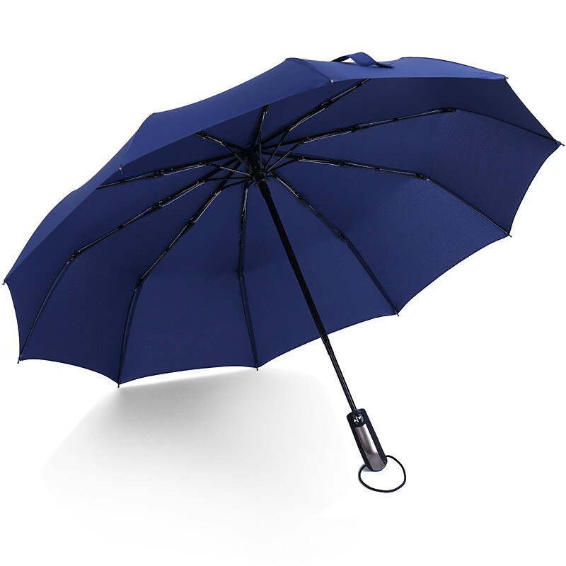 Wind Resistant Folding Automatic Umbrella Rain Women Auto Luxury Big Windproof Umbrellas Rain For Men Black Coating 10K Parasol: Blue