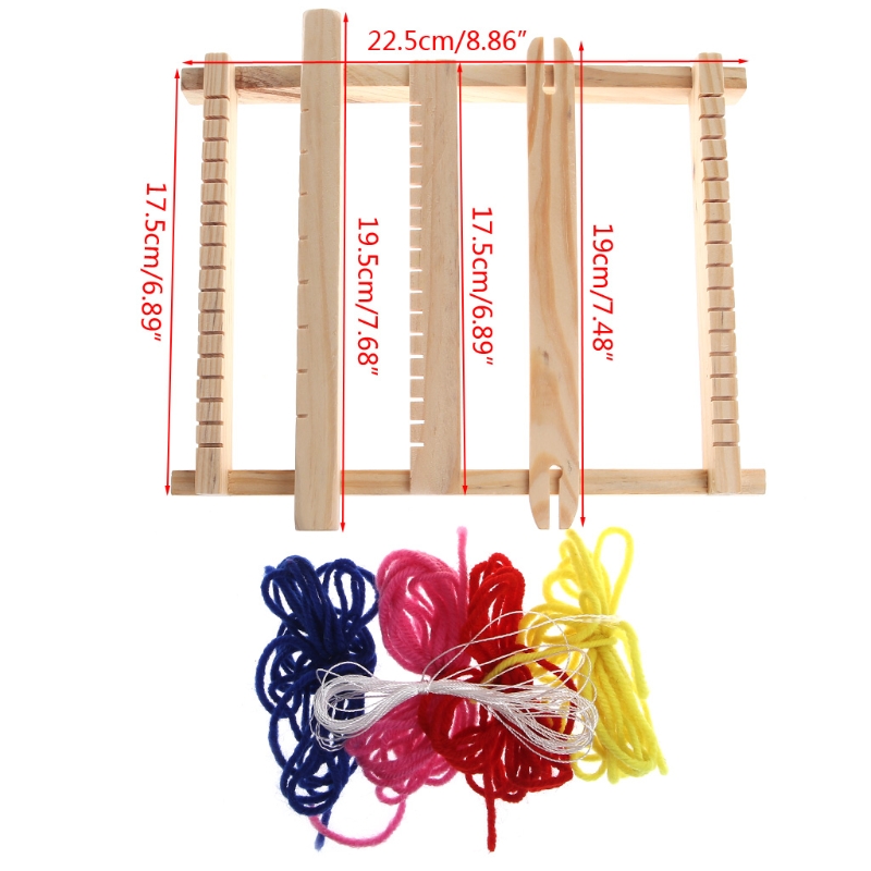 Telar de madera DIY para niños, juguete de desarrollo, tejido de hilo, telar de punto