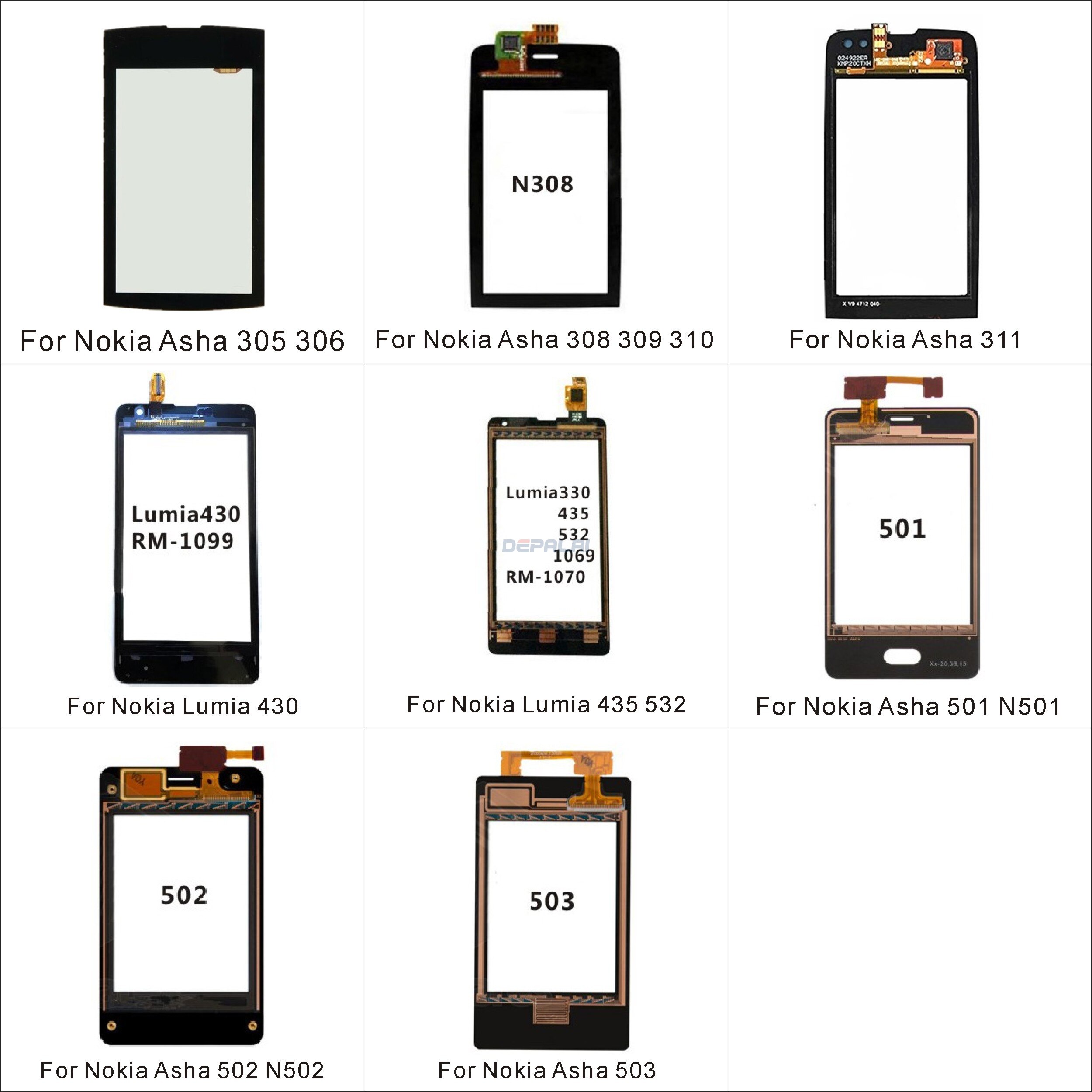 Phonetouch Screen Digitizer Voor Nokia Lumia N305 306 308 309 310 311 430 435 532 N 501 502 503 Voor glas Sensor Panel Kabel