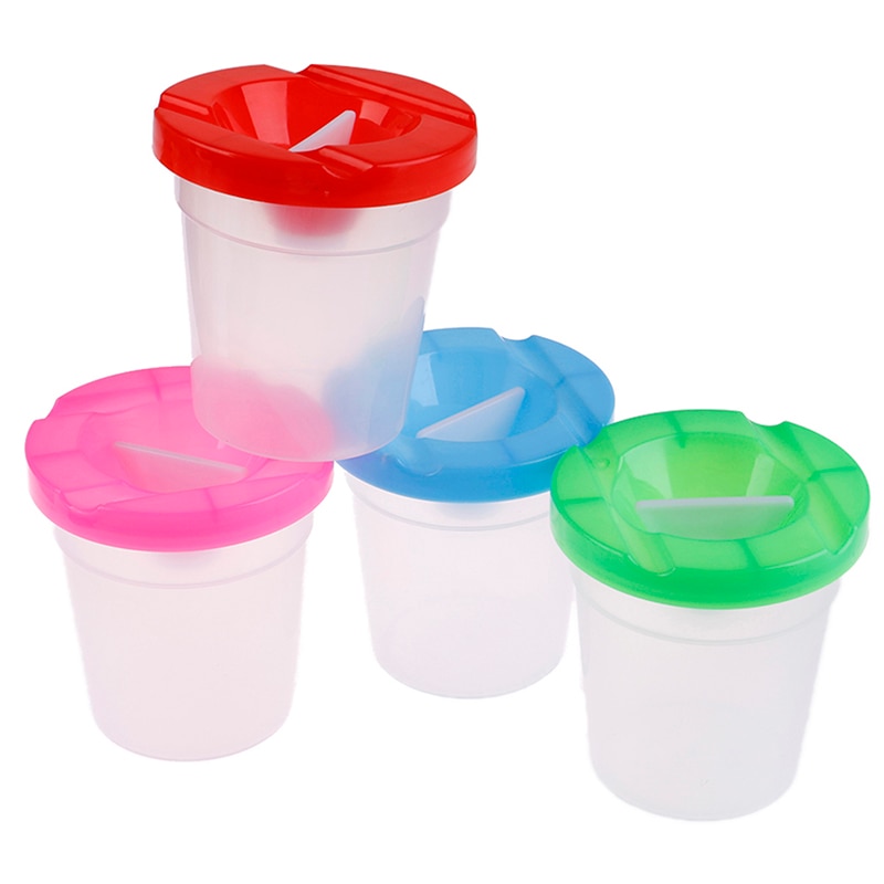 Diy Kinderen Wassen Cup Schrijven Borstel Cup Verf Cup Schilderen Handgemaakte Accessoires Willekeurige Levering Water Lekkage Preventie