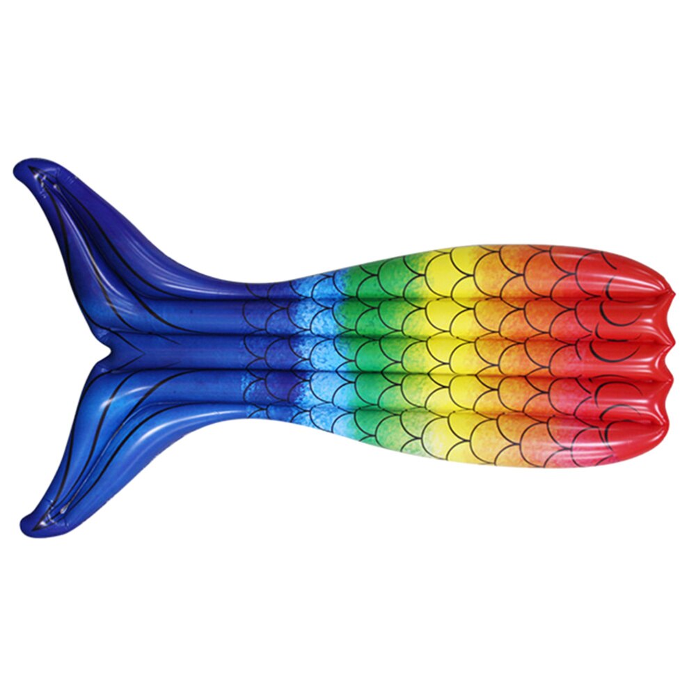 1pc flytende seng svømming flytematte oppblåsbar skjønnhet fisk hale flytende seng svømme verktøy rekvisita (assortert farge）