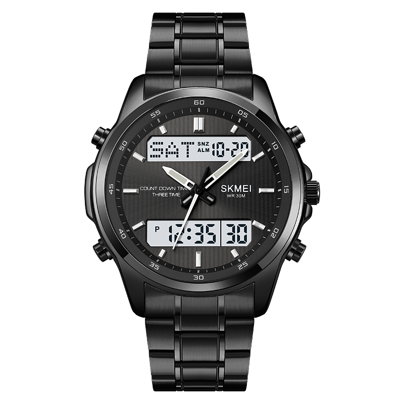 Skmei 3- timmars nedräkningstimer digitala armbandsur herr bakgrundsbelyst display sportklocka vattentät stoppur väckarklocka