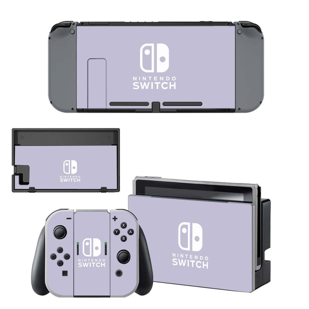 Protector de pantalla de vinilo para Nintendo Switch NS, pegatinas protectoras de Color puro, púrpura, rosa, para consola, controlador y soporte