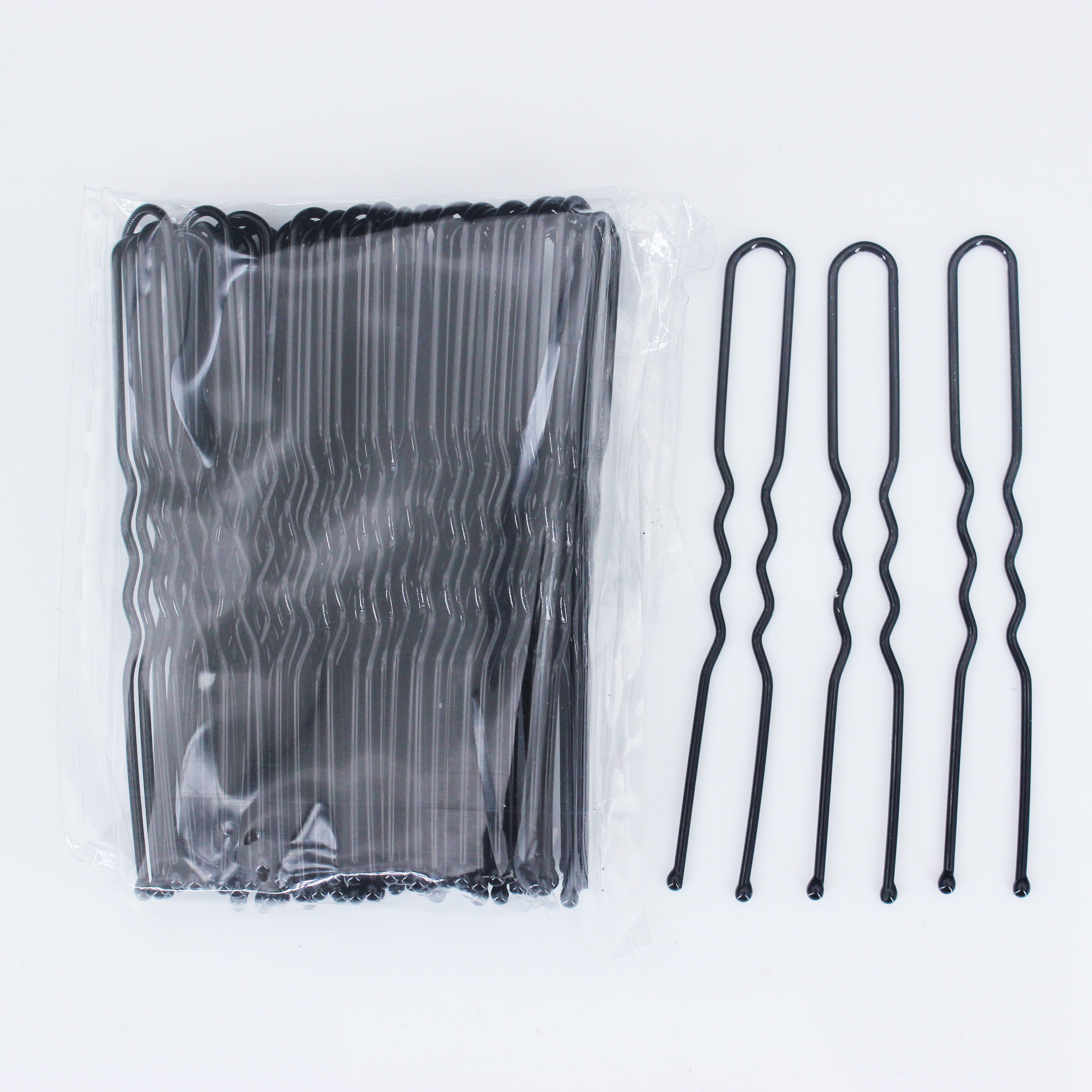 Pinces à cheveux en métal couleur argent en forme de U, épingles à cheveux de mariée en alliage ondulé pour femme, accessoires d'outils de coiffure, 50 pièces: Pistolet noir plaqué