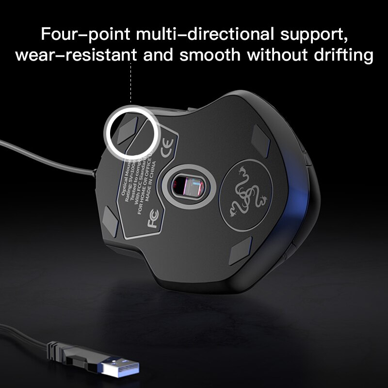 Ergonomische Wired Gaming Maus 6 Taste Stumm Atmen licht 2400 DPI USB Computer Maus Gamer Mäuse Stille Mause Für PC laptop Neue