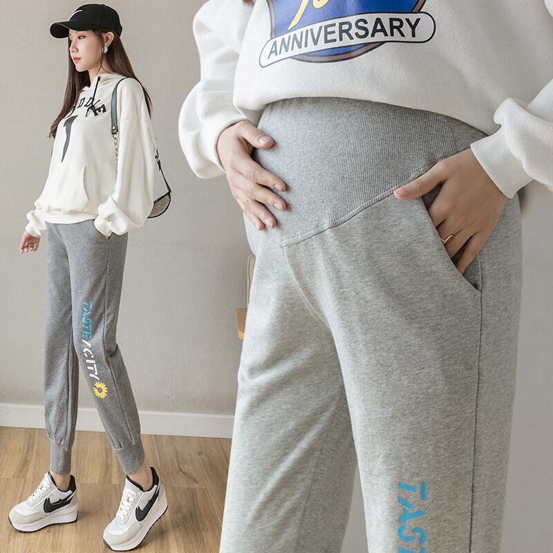 5132# Maternity Pants Summer High Waist Casual Pants Loose Comfy Belly Support Pants Elastic Waist Maternity Trousers
