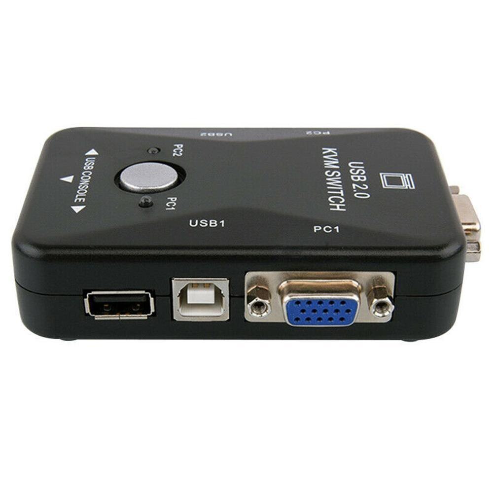 Newest USB KVM Switch Switcher 2 Port VGA SVGA Switch Box USB 2.0 Mouse Keyboard 1920*1440 Switch