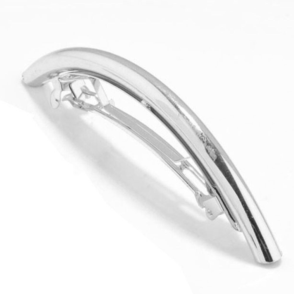 Coola långa hårklämmor för kvinnor metall guld/silver slätt bågrör stor hårnål: 3