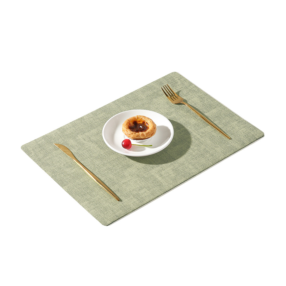 Placemats Dubbelzijdig, Kunstleer Plaats Maaltijdmatten Binnen Placemats voor Eettafel Buiten Vierkant Antislip Wasbare Placemats: M / Licht Groen