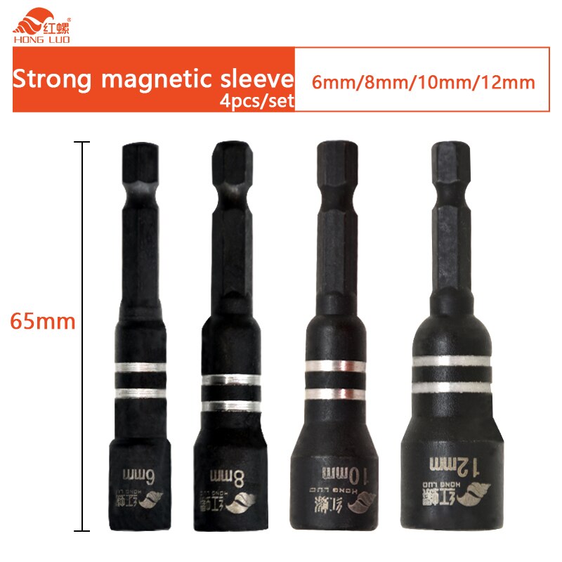 3/4/6/9pcs Hex Magnetic Socket Wrench Socket Electric Drill Tool Accessories Auto Repair Tool Impact Extension & Socket Adapter: Blue