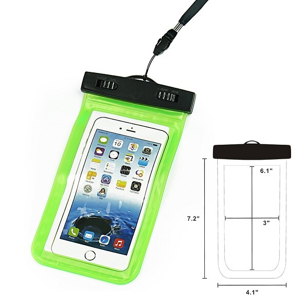 1 stuk 5.5 inch Mobiele Telefoon Pouch Waterdichte Tas Onderwater Dry Case Cover Voor Kano Kayak Rafting Kamp Zwemmen Drifting: groene kleur