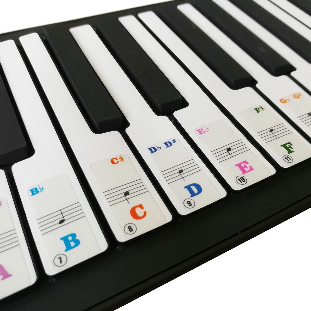 Transparent Removable Piano Keyboard Stickers for 61-key Keyboards for Kids Beginners Piano Practice