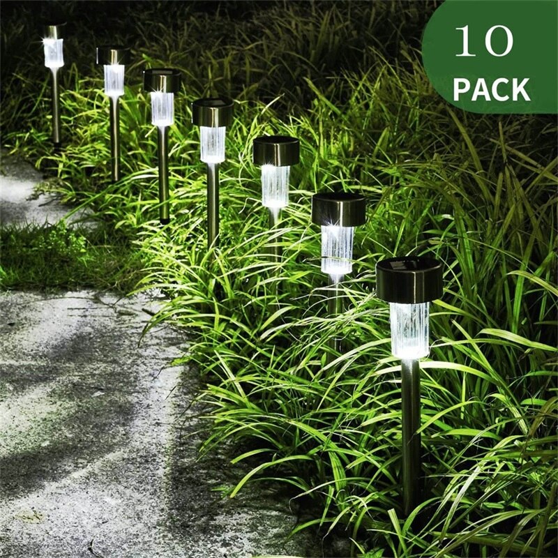 12 Pieces Solar Garden LED Light Decoration Lantern Outdoor Solar Powered Waterproof Lawn Lamps Pathway Landscape Decor