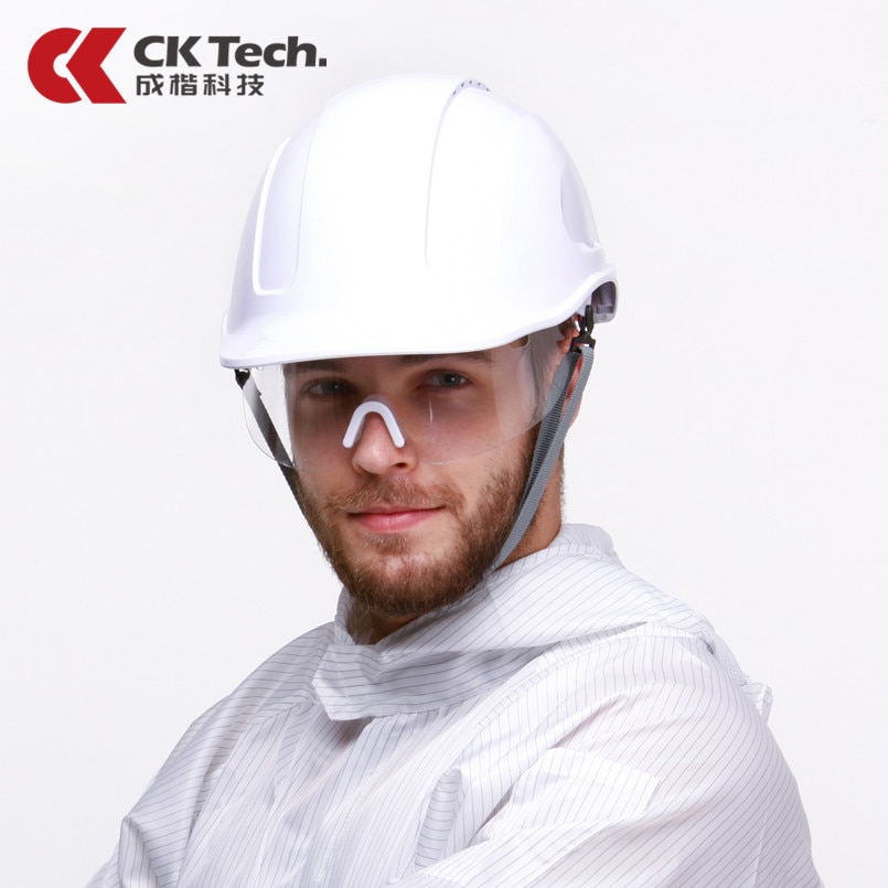 CK Tech. Safety Helmet With Protective PC Glasses ABS Construction Helmets Work Cap Engineering Power Rescue Working Hard Hat