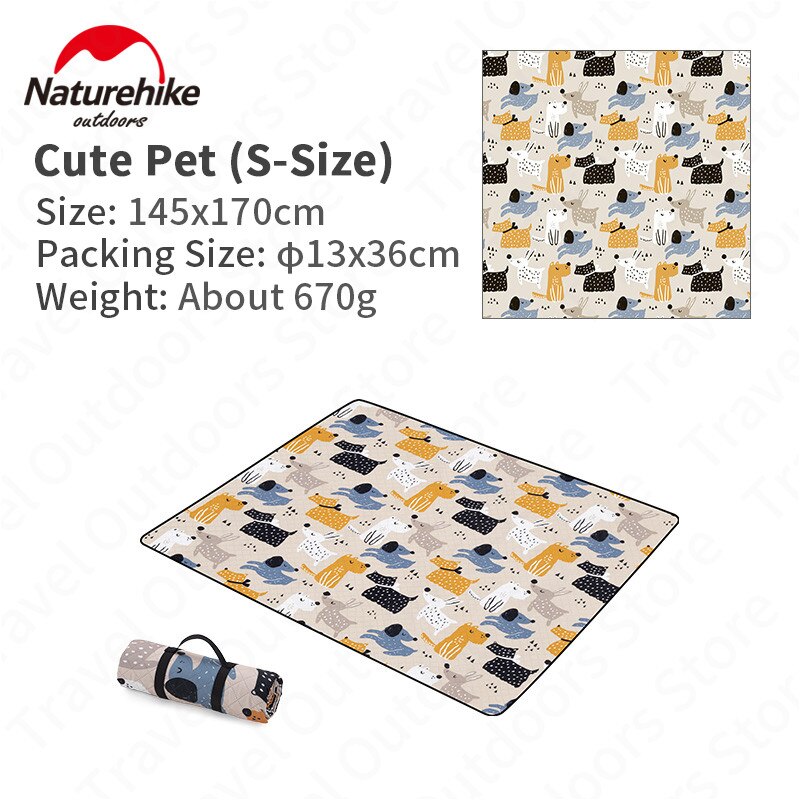 Naturehike-Manta de Picnic ultraligera estampada, Alfombra de Picnic portátil a prueba de humedad, esterilla de playa de 670g, cojín lavable para jardín y parque: Cute Pet S