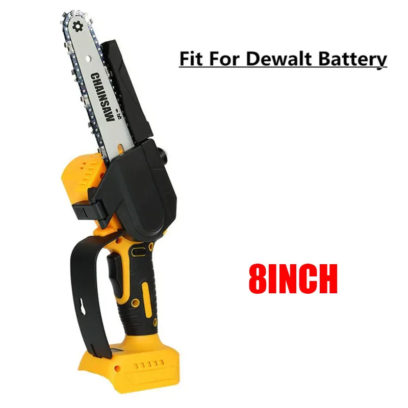 6/8 tommer børsteløs motorsav til dewalt 18/20v batteri trådløs elektrisk motorsav træbearbejdningsskærer beskæring skovhugst elværktøj: Brun
